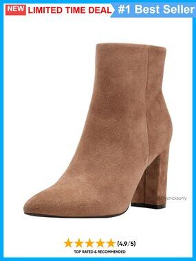 Suede Pointed Toe Block Heel Ankle Booties